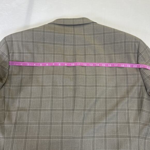Shaquille O’Neal XLG Beige Plaid Suit Coat Blazer Jacket Size 50R Charity FS - Picture 6 of 7